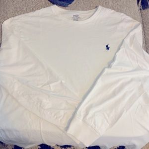 Men’s white long sleeve Polo Ralph Lauren tee size Large.